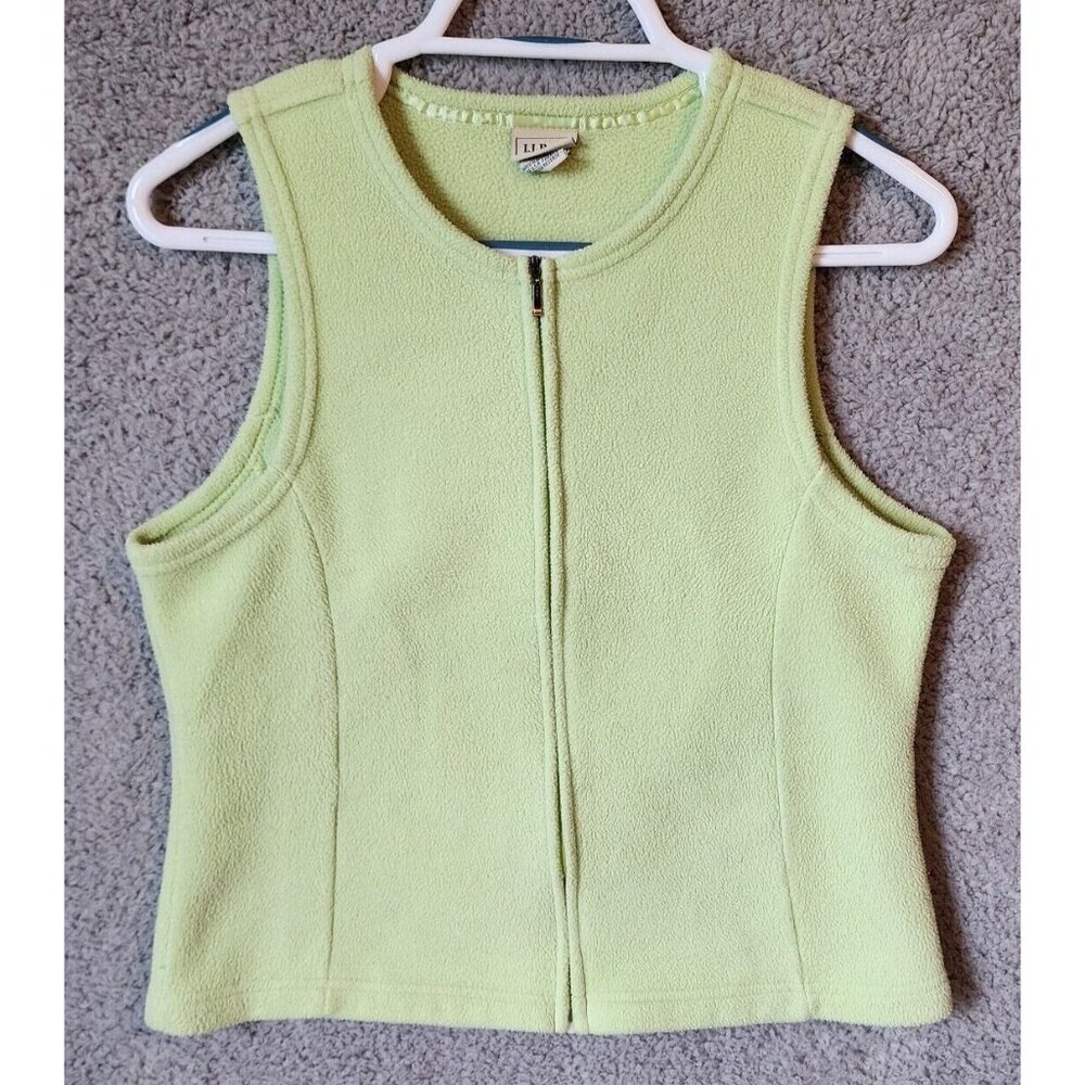 LL Bean Women's‎ Sleeveless Full Zip Fleece Vest Outdoors Gorpcore Green Size XS